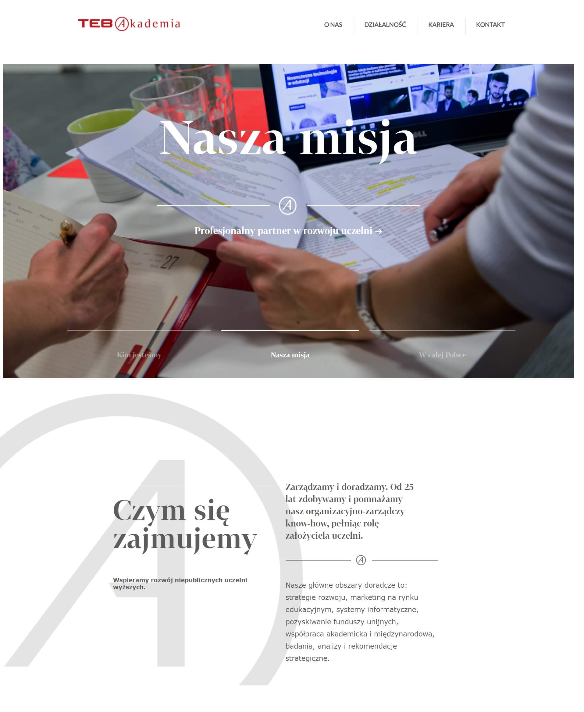 Strona internetowa dla TEB Akademia